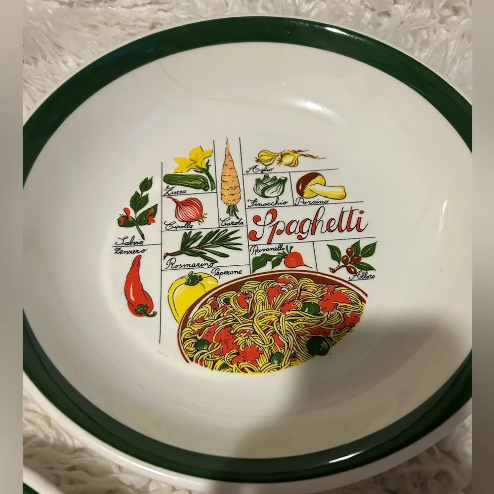 50%offw❤️ Tre Ci, 3 PastaServing Bowl.Made in Italy Sicilia Crazing glaze. Rack